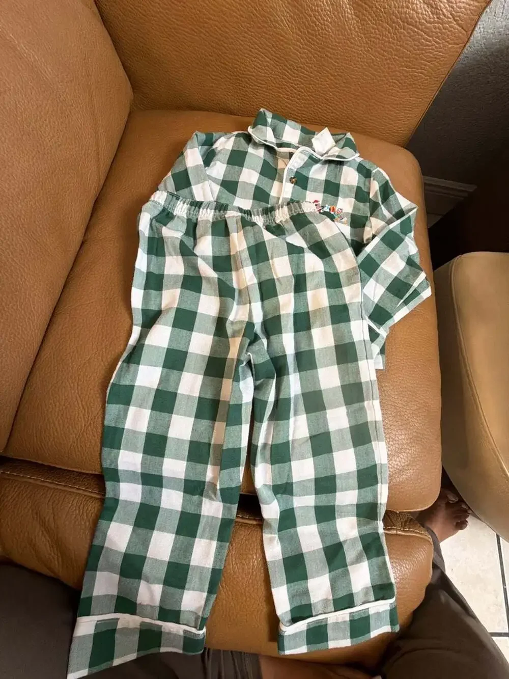 Disney Mickey Mouse & Donald Duck Plaid Pajamas Size 4 Green White